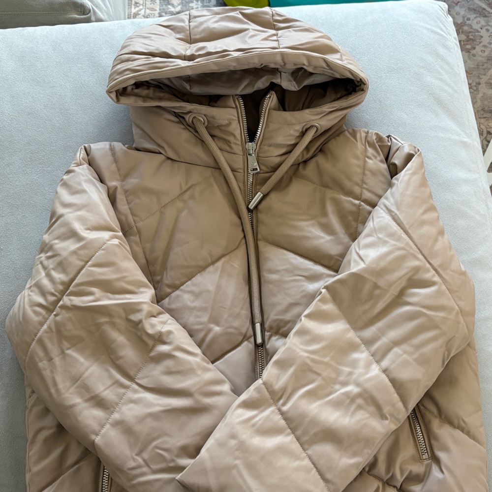 Tan Quilted Puffer Jacket